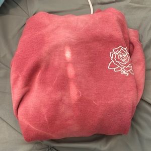 Obey pink and red rose hoodie